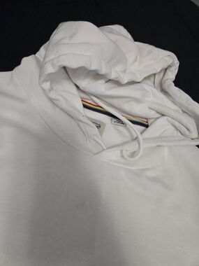 Penquin Munsingwear Men's White Hooded Pullover Sweatshirt Rainbow Pete  2xl
